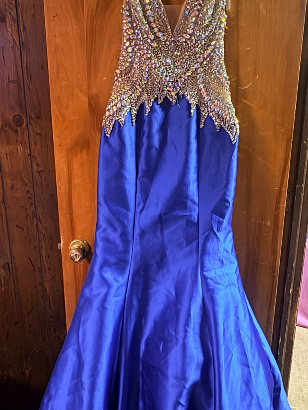 Jovani Royal Blue Prom Dress with Crystal Beaded Bodice
